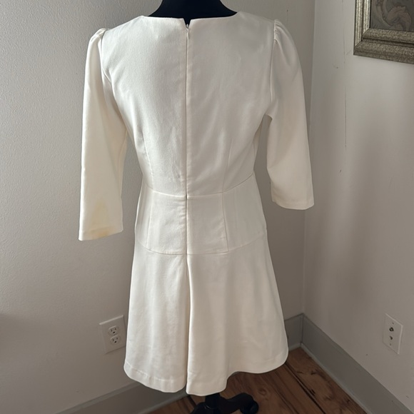 Ann Taylor Petites Off White Women's Dress 3/4 sleeves smooth silhouette Sz 6P - Picture 4 of 7